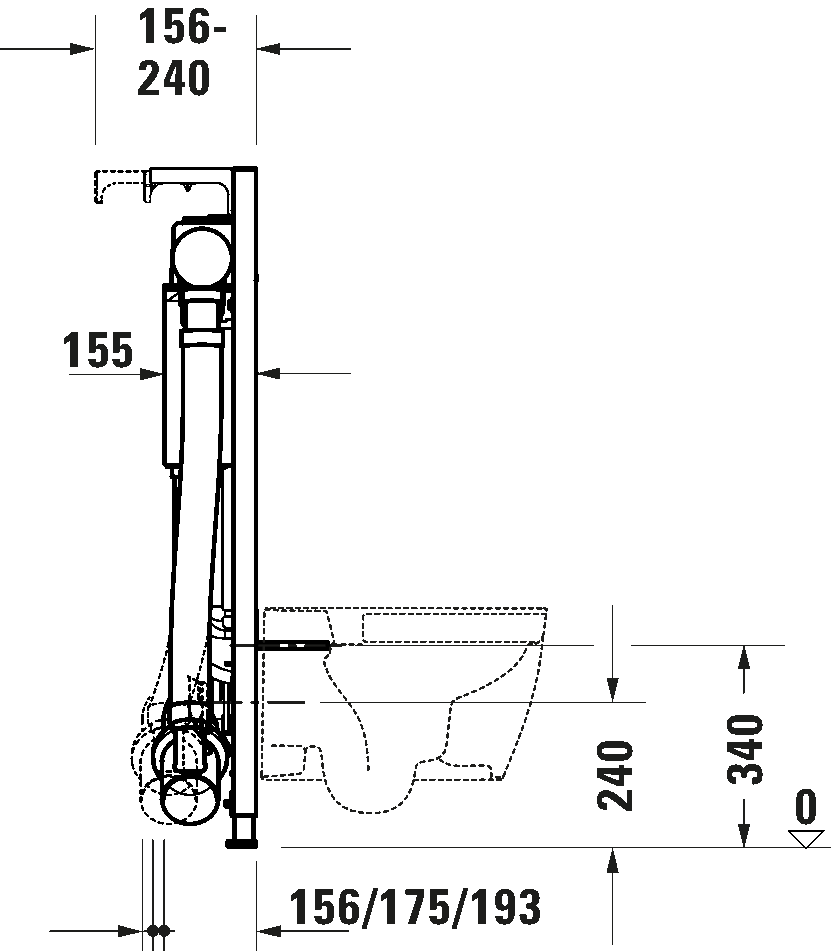 Duravit Durasystem 1148mm frame for Sensowash inc Odour & Hygiene WD1014