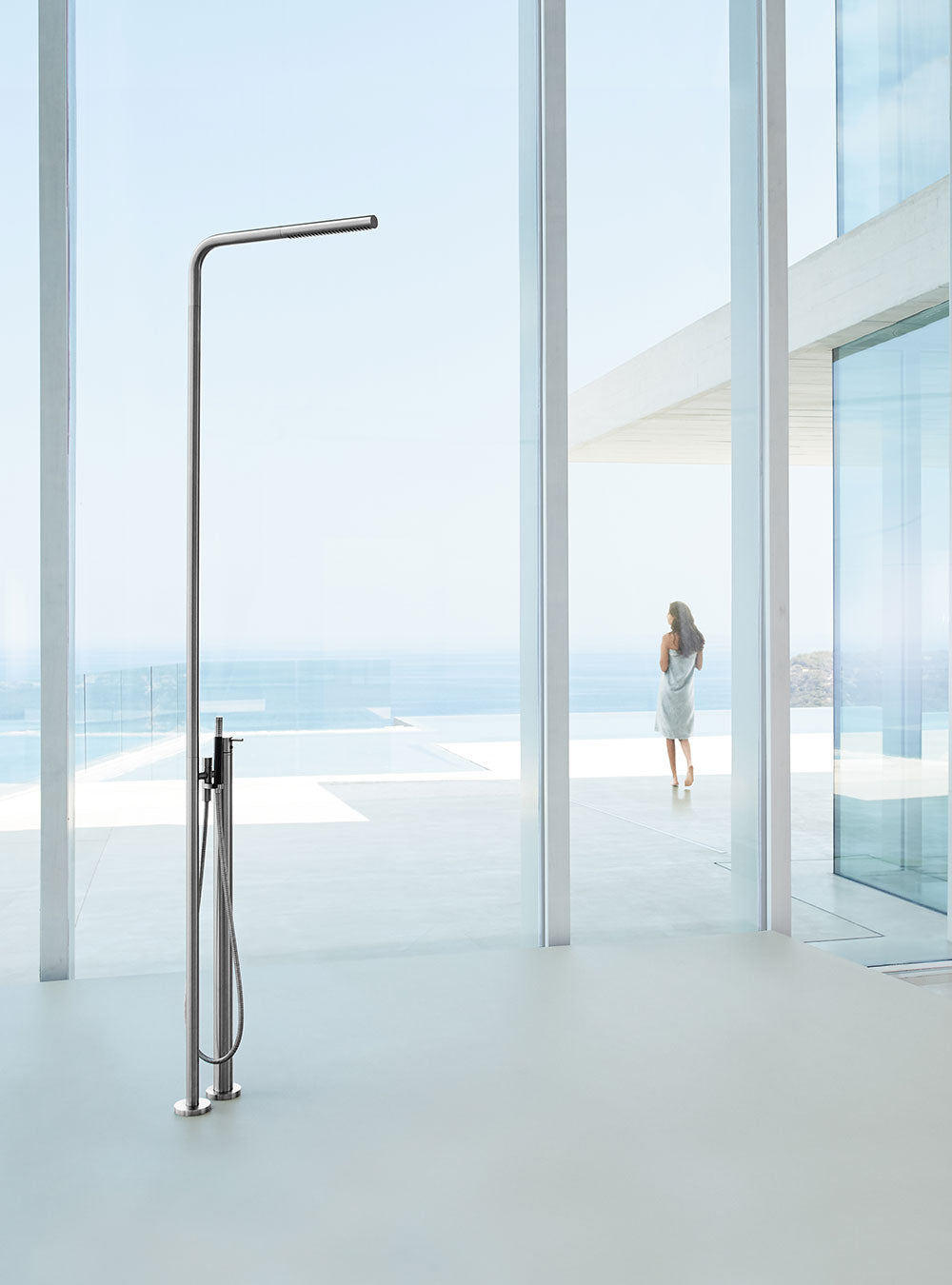 Vola FS3 freestanding shower thermostatic in chrome