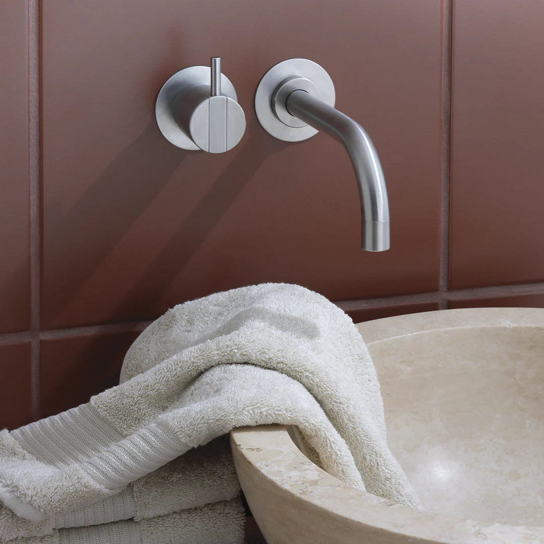 Vola 121 wall mounted basin mixer one handle 225mm spout