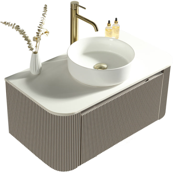 Fluted range inc worktop for bowl