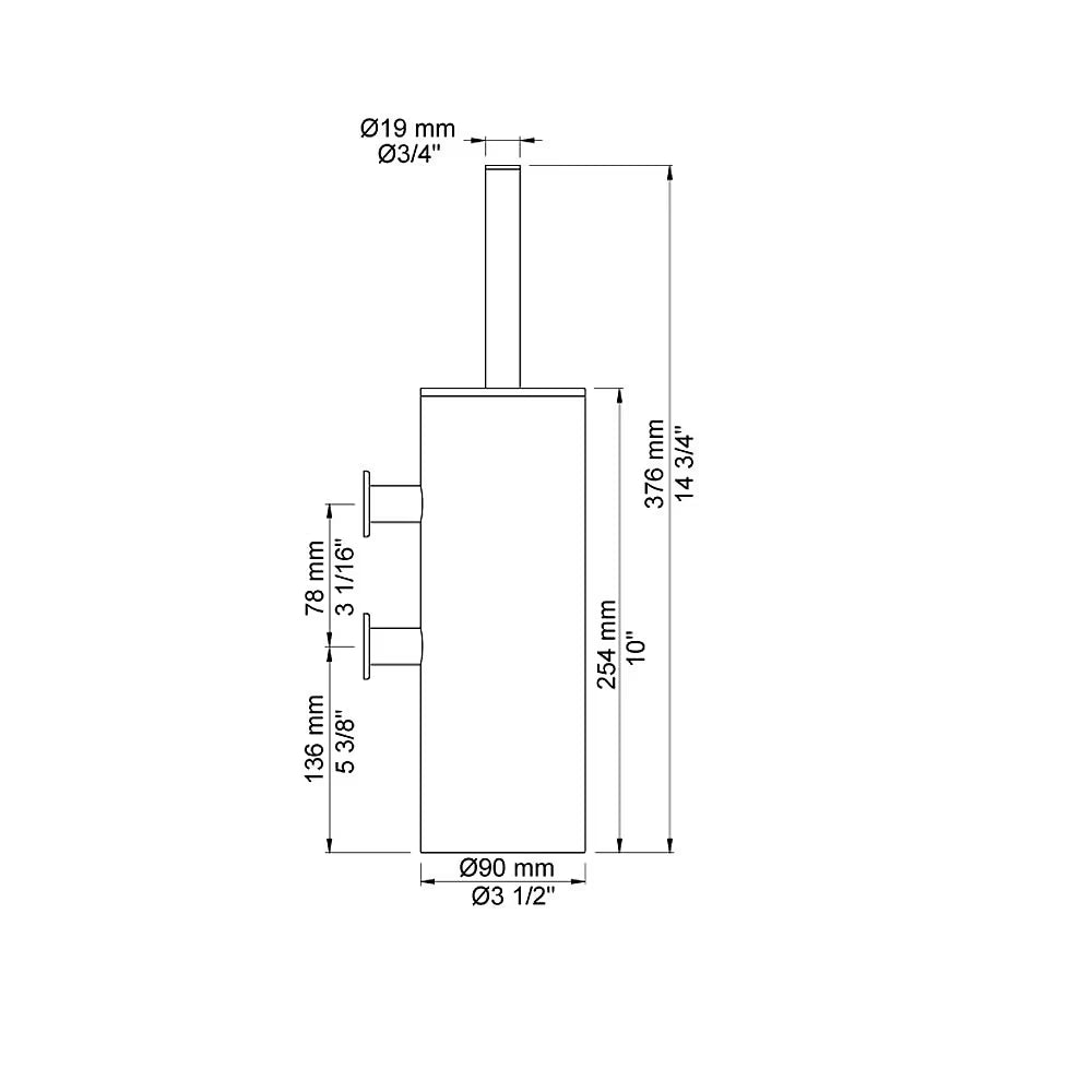 Vola T33 wc brush wall mounted