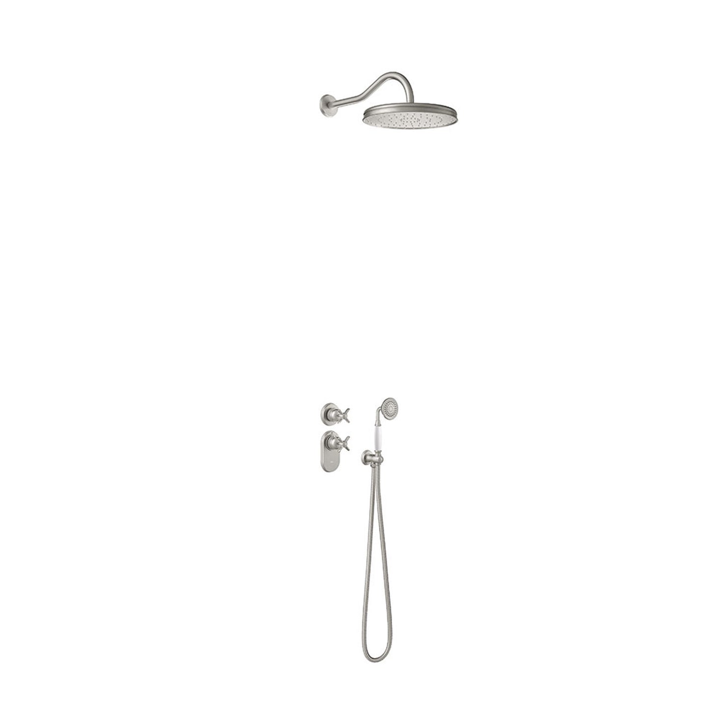 Tres classic shower set brushed nickel