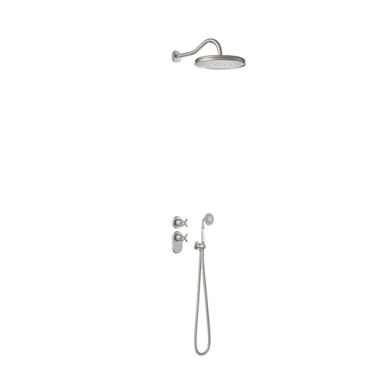Tres classic shower set brushed nickel